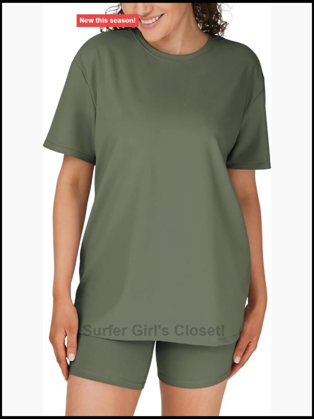 2 Piece Lounge Set - Oversized Tee & Biker Shorts Summer Outfit Matching Set